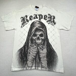 Aces & Eights Vintage Y2K Graphic Reaper T-shirt Medium Boxing MMA Martial Arts